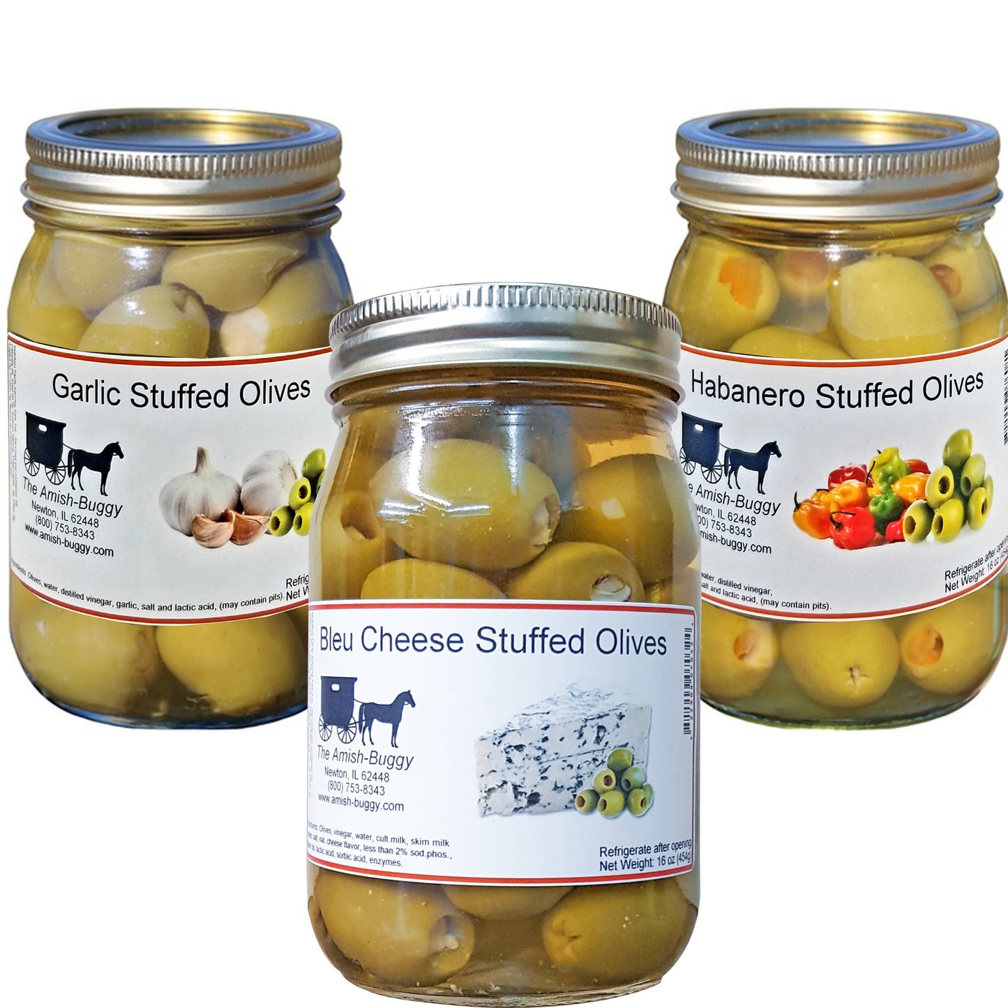Amish Bleu Cheese Stuffed Olives 16 oz. Jar