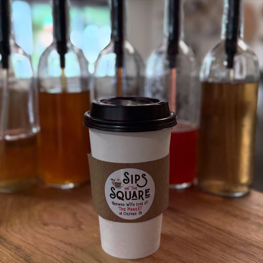 House-made coffee syrups at Sips on the Square in Oxford Indiana