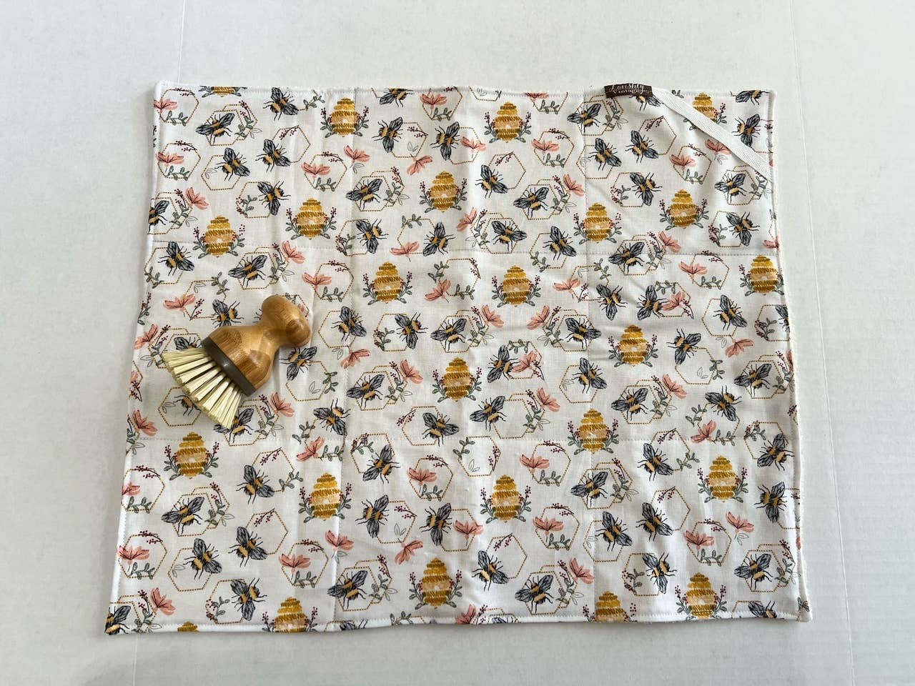 Embroidered Bee Drying Mat