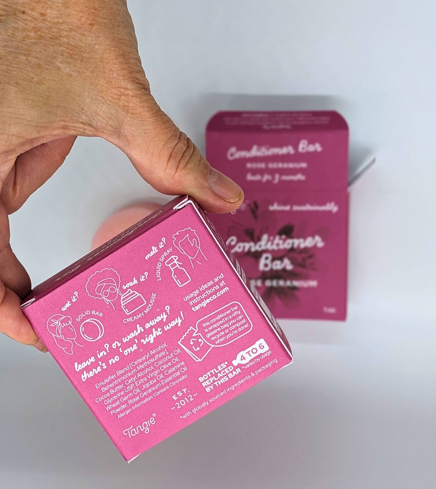 Tangie Rose Geranium Conditioner Bar – Softening & Floral