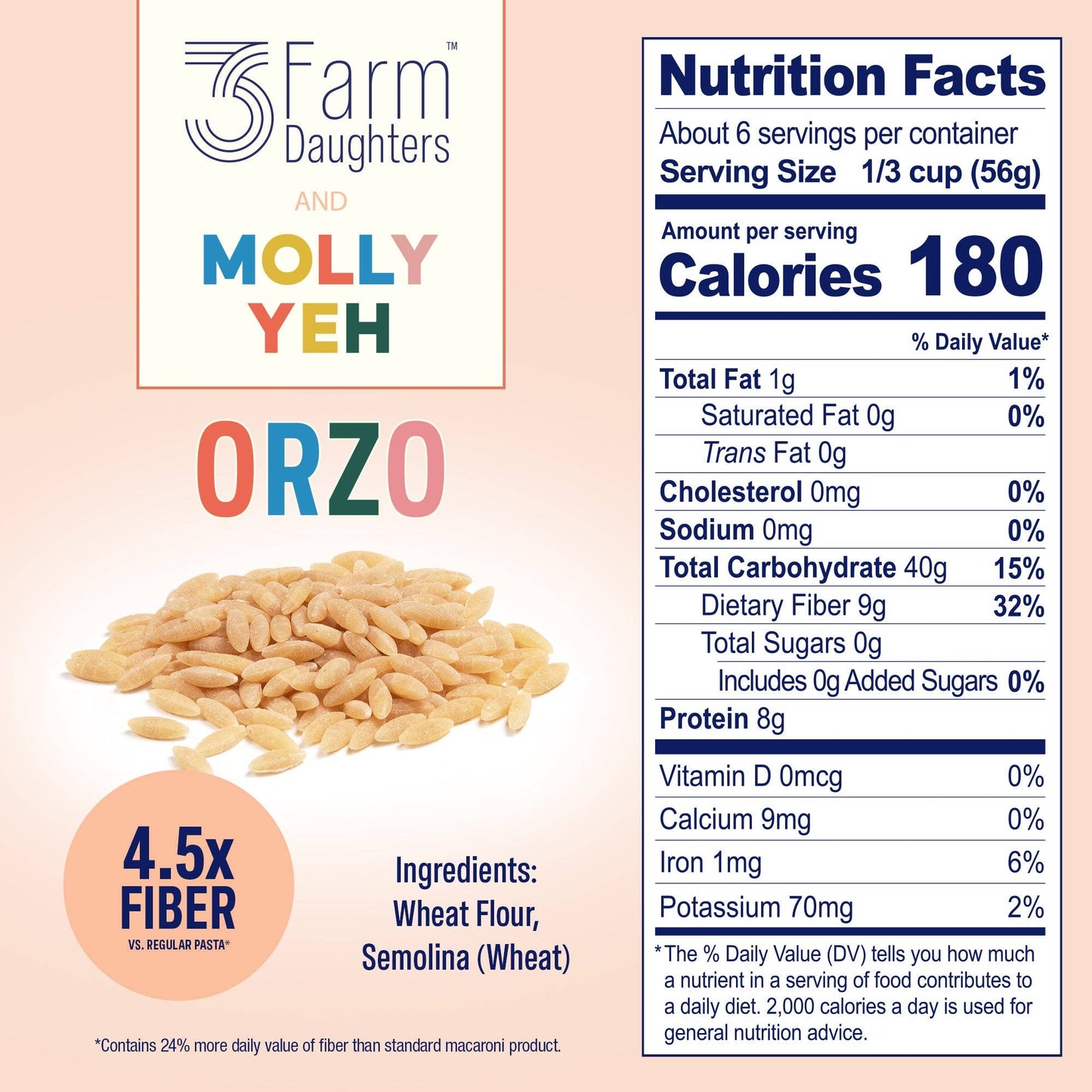 High Fiber Orzo - Gut Friendly