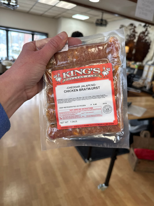 Chicken cheddar jalapeno Bratwurst- Kings