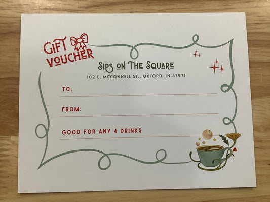Drink gift card